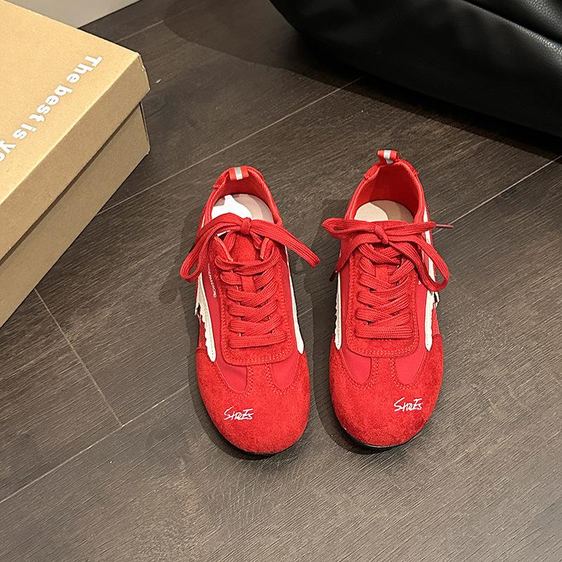 Fashion lace-up casual board shoes, simple retro sports German training shoes, summer retro comfortable and lightweight soft-soled Forrest Gump shoes