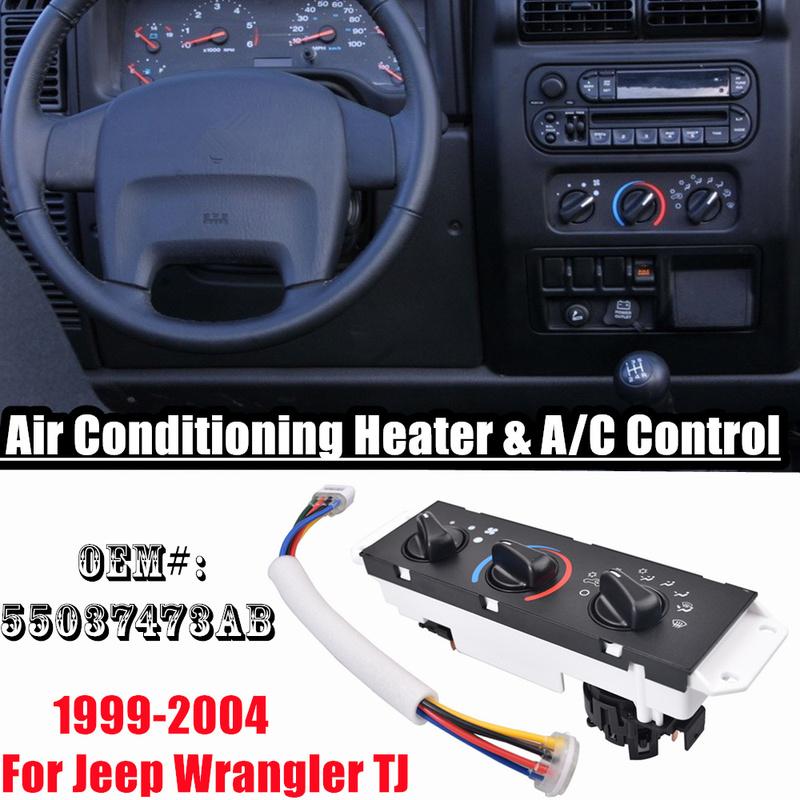 HVAC Heater Control Panel with Blower Motor Switch for Jeep Wrangler TJ 1999 2000 2001 2003 2004 55037473AB