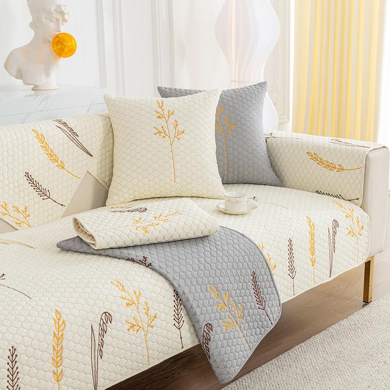 

Foreign Trade Solid Color Pure Cotton Four Seasons Non-Slip Simple Cotton Fabric Universal Seat Cushion Winter Sofa Cover Cover Cloth Towel 70*70cm