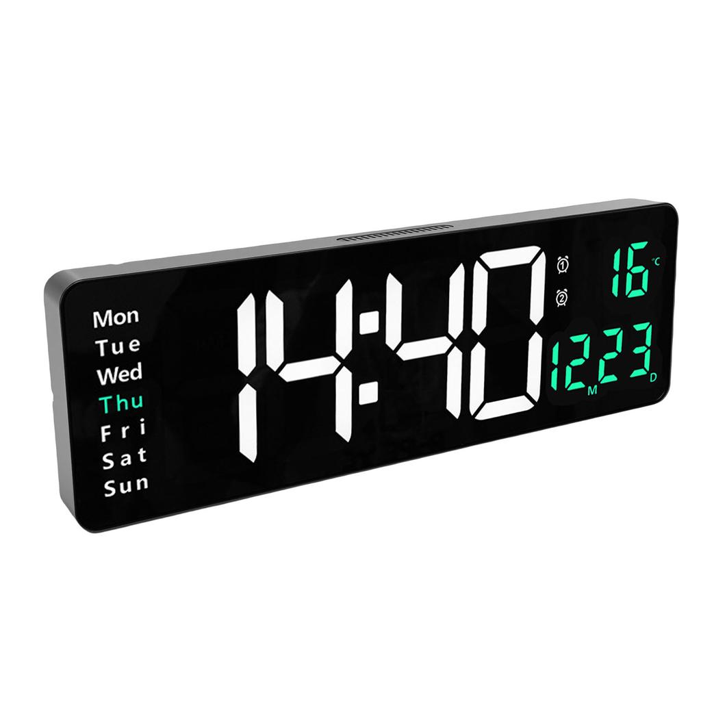 16 Inch Digital Wall Clock LED Large Display Wall Mount Decor Clock with Remote Control Adjustable Brightness Wide