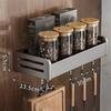 30/40CM Kitchen Storage Rack with Hook Wall Mounted Seasoning Bottle Storage Shelf Knife Shovel Spoon Holder Kitchen Organizers