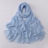 Versatile Solid Color Bamboo Yarn Headscarf With Rhinestones Malay Style Scarf