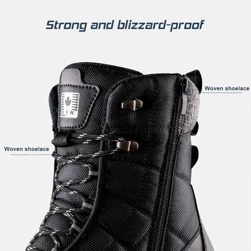Herrenstiefel Wintermode Outdoor Herrenschuhe High-Top Wandern Stiefeletten Wasserdichte Schneesturmfeste Schuhe Schneeplüsch Herrenschuhe