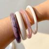 3/4 Pcs Smudged Thin Resin Bracelet Set Marble Pattern Cuff Bracelet Set New Round Bangles  Gifts