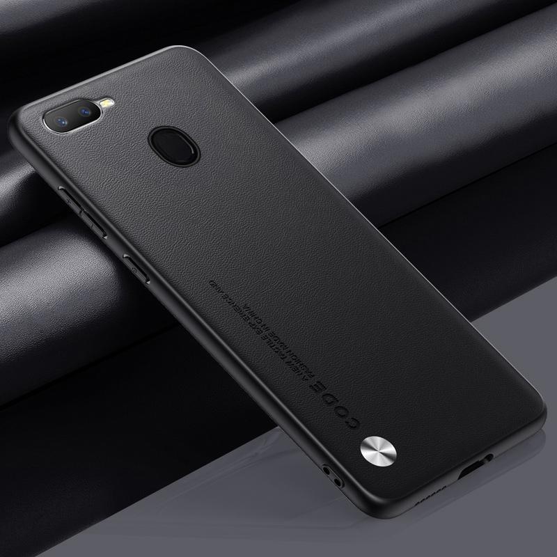 

Розкішний шкіряний чохол PU для OPPO AX7 A3S A5S A12 A12E матовий силіконовий чохол для телефону для OPPO A3 F11 A9X AX5S Realme C1 Coque For OPPO A12 чорний