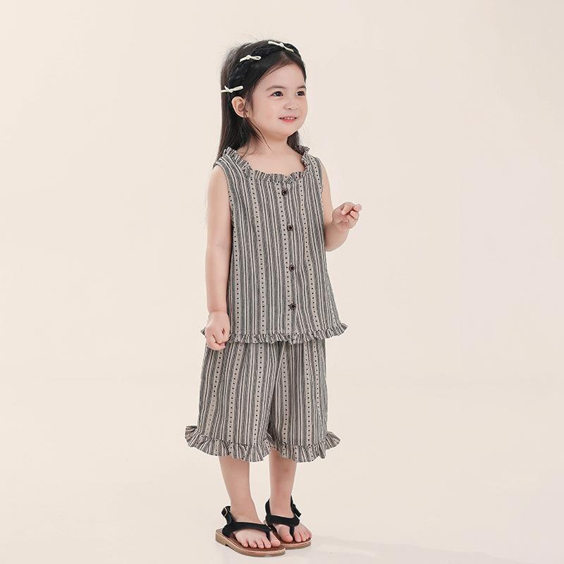 Summer Sleeveless Vest Tank Tops Shorts Set for Girls Tank Top + Shorts Kids 2 Piece Cotton Casual Outfits Set Toddler Baby Girl Cute Clothing Set