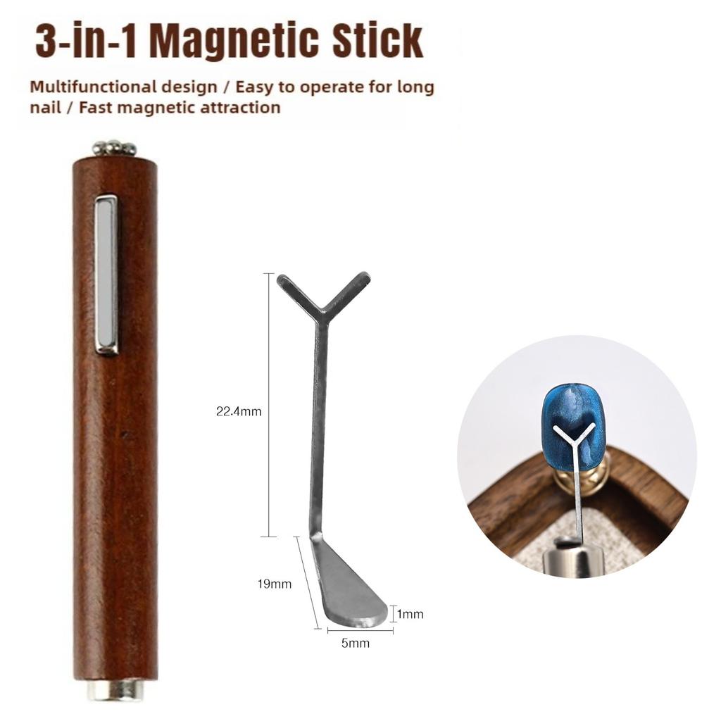 3-in-1 Multifunctional Nail Art Magnetic Stick Y-shape Iron Kit Cat Eye Gel Strong Magnet Nail Polish Line Effect Manicure Tools