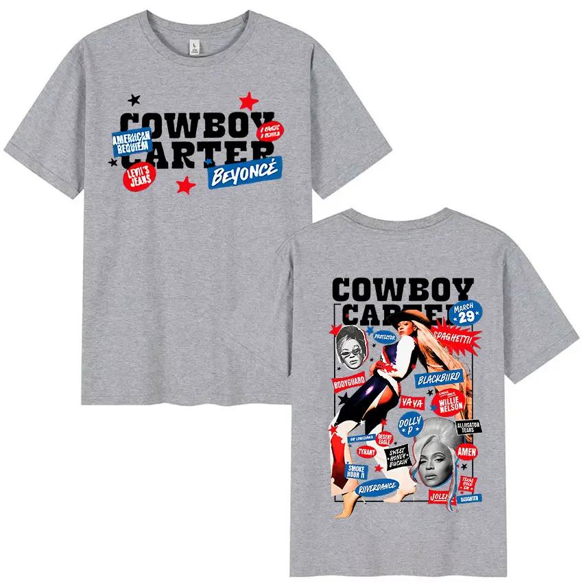 Beyonce Cowboy Carter Album 2025 Graphic T-Shirt Men Women Hip Hop Aesthetic Clothing T Shirt Summer Retro Oversized Cotton Tees