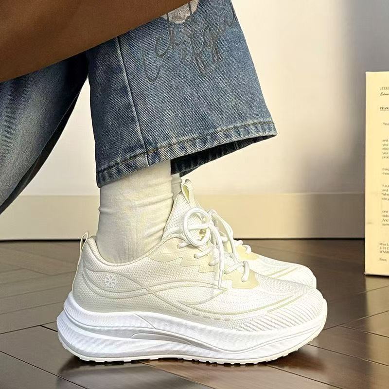 

New foreign trade running shoes women s spring and autumn new professional breathable soft sole non-slip fashion trend sports shoes 36 бежевый