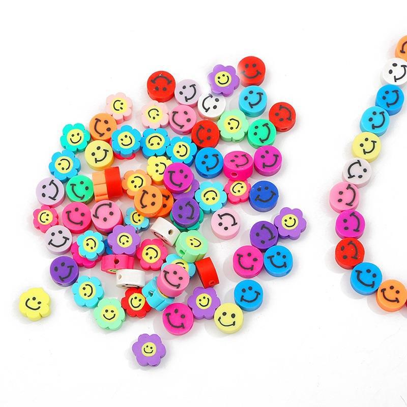 Colorful Sunflower Smiley Face Polymer Clay Beads for DIY Earring and Jewelry Making