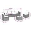 7-teiliges Gartensofa-Set mit Kissen Hellgrau Poly-Rattan
