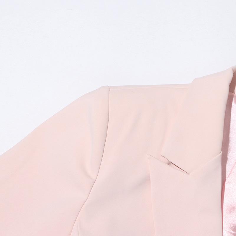 2025 Women's Autumn Commuter Long Sleeve Suit Jacket with Lapel and Sheer Paneling