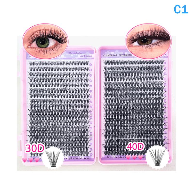 Lashes Cluster Diy Lash Extension Mixed Tray Clusters Eyelashes Fluffy Individual Lashes With Lash Bond And Seal And Tweezers