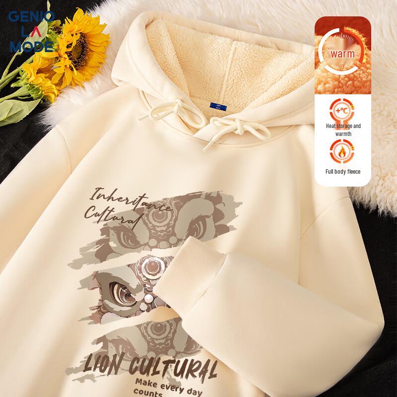 GENIOLAMODE Men's Heavyweight Fleece-Lined Hooded Sweatshirt