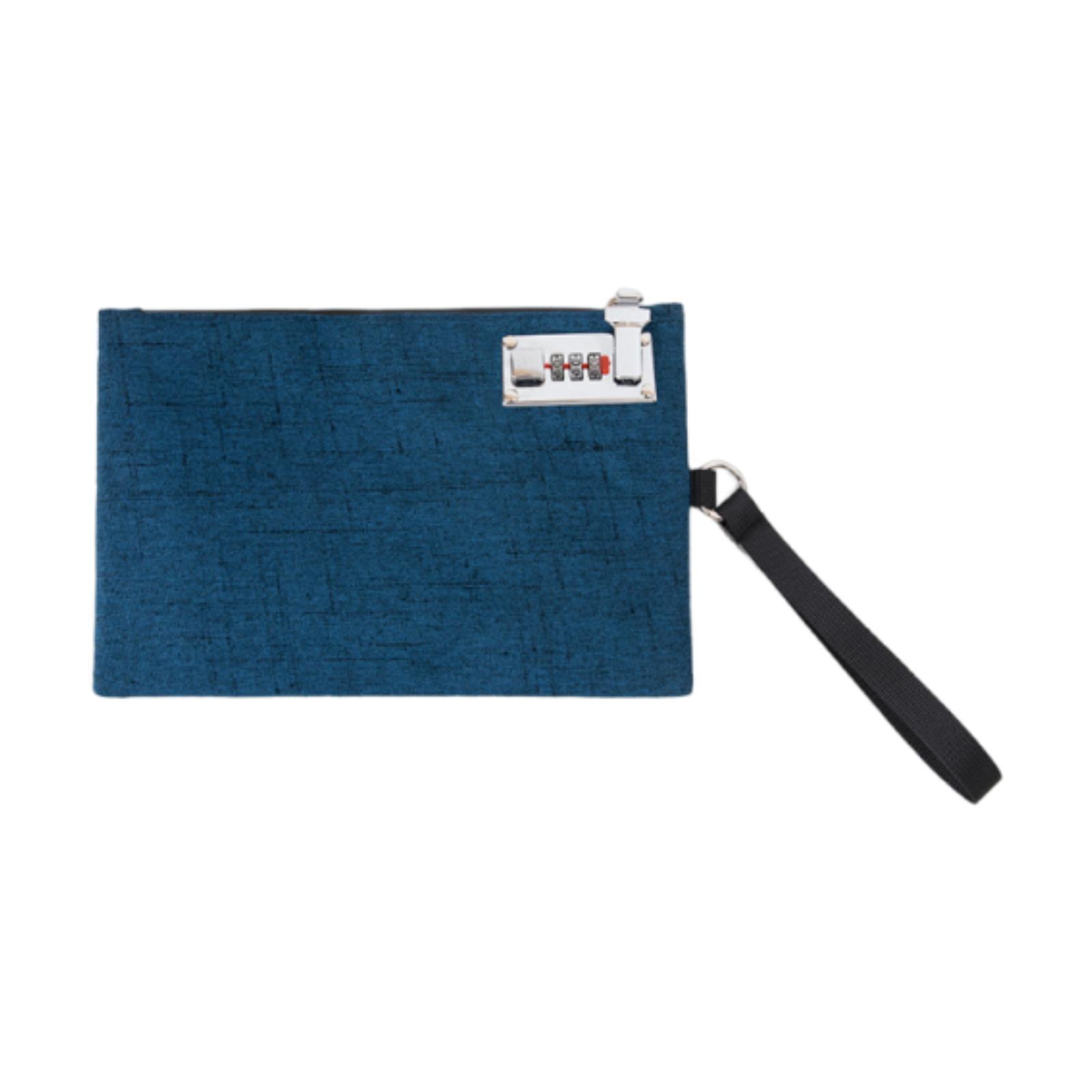 

Lockable Handbag, Envelope, File Folder, Water-, Handbag, Certificate Organizer, Password Lock, Document Bag for Passport синий