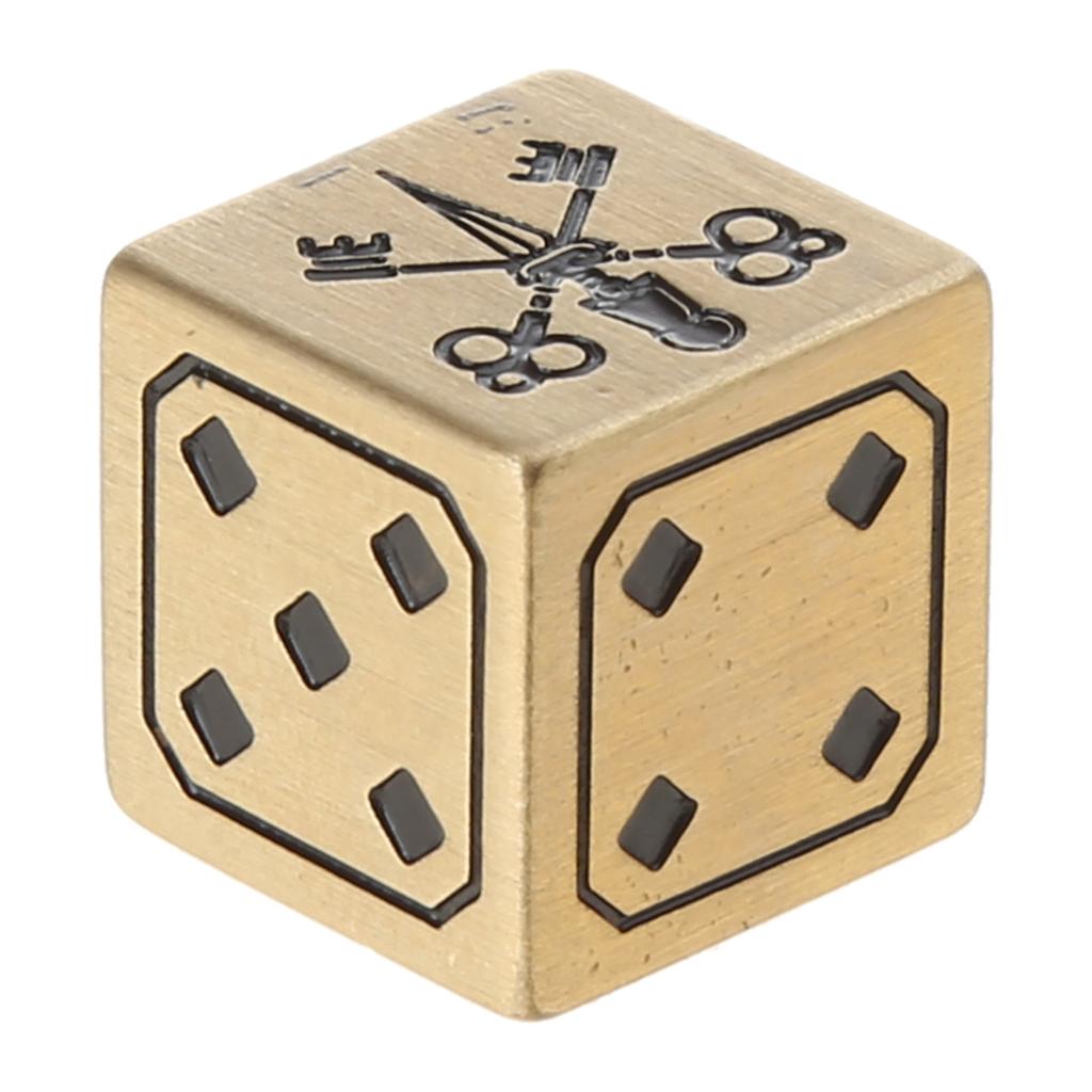 1PC Solid Polished Brass Dice 15mm 6 Sided Rounded Corners D6 Metal Cube Dice Poker Bar Board Game Dice RPG Props Gifts