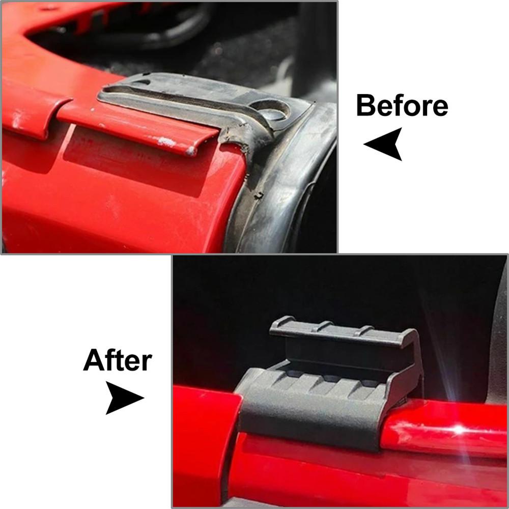 2Pcs Rear Window Soft Top Retainer Clip For Jeep Wrangler JK JKU 2007-2018 Black