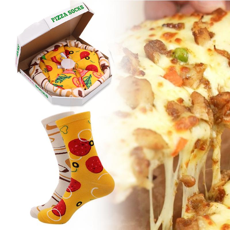 Midcalf Colorful Pizza Socks Box Cartoon Bacon Vegetable Food Christmas Gift