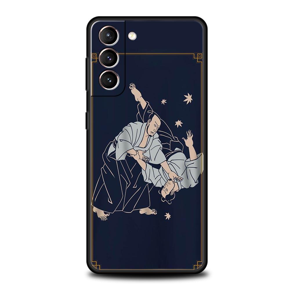 Japanese Martial Judo Soft Phone Case For Samsung Galaxy S25 Edge S24 Plus S23 FE S22 S21 S20 Ultra 5G S10 Black Protect Cover
