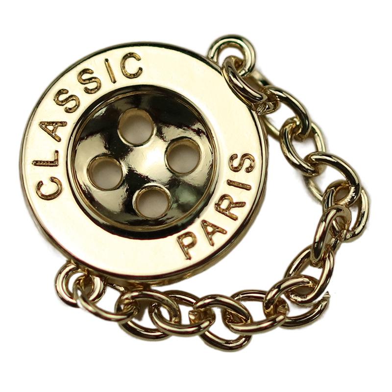 Four-Eye Chain Button Metal French Shirt Jacket Sweater Decorative Button