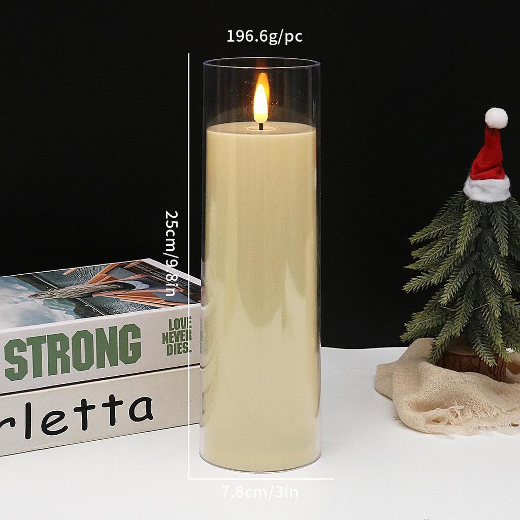 Acryl LED Kerze mit flackernder Flamme und Tassen-Atmosphäre