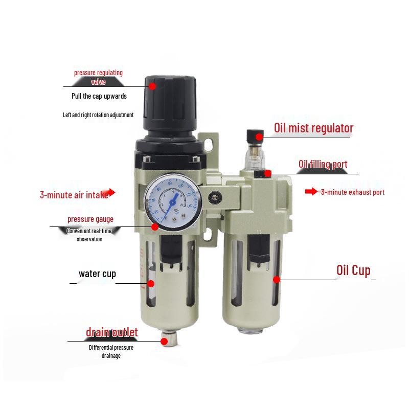 Dual Unit Pneumatic Air Source Processor AC3010-02/-03: Oil-Water Separator for Mask Machines
