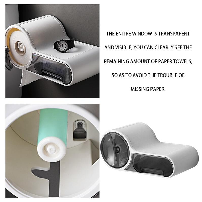 Toilet paper handle for bathroom Towel box Plastic toiletries dispenser Without drilling Paper storage organization in wall roll |