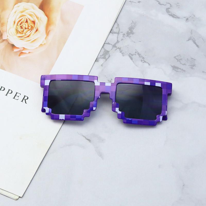 Kids Sunglasses Funny Sun Glasses Cosplay Action Game Toy Square Glasses Pixel Mosaic Thug Life Eyewear Children's Gift