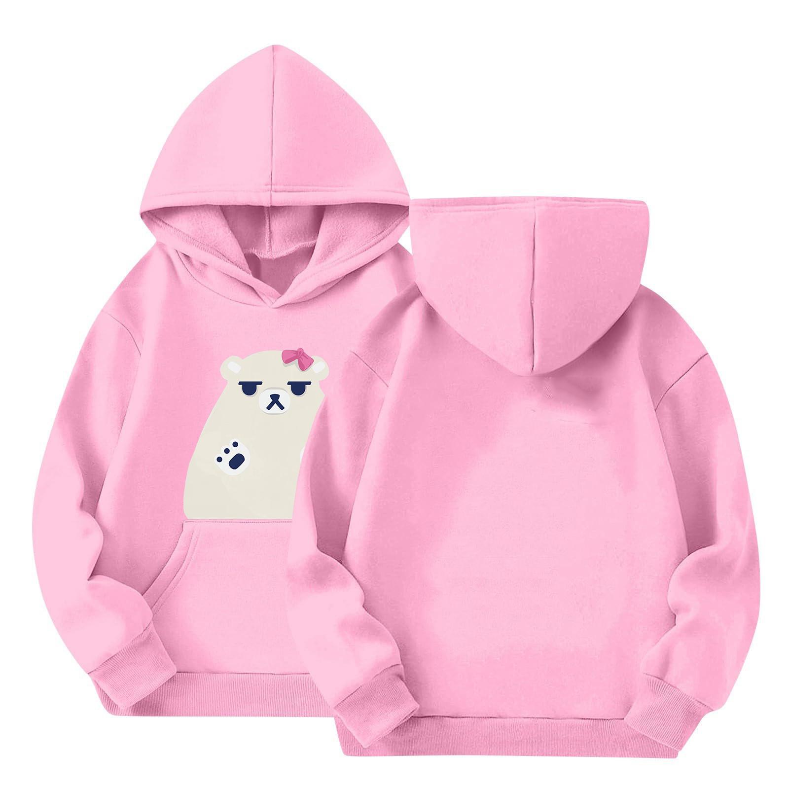 

Детский пуловер с длинным рукавом, свободного кроя, с принтом букв, капюшоном на шнурке 110 розовый