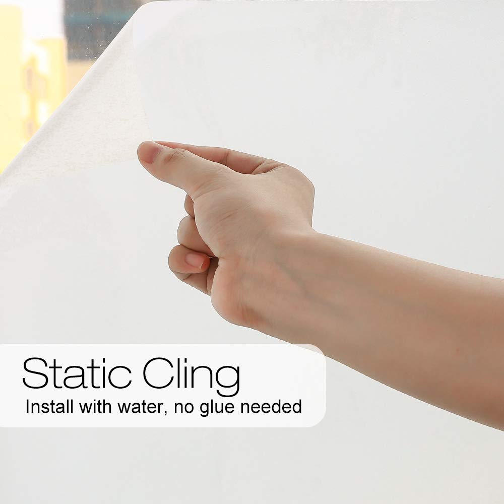 Matte White Frosted Window Film Static Cling Vinyl Self-Adhesive Drop-Shipping Home Decoration Pricacy Protection Glass Sticker