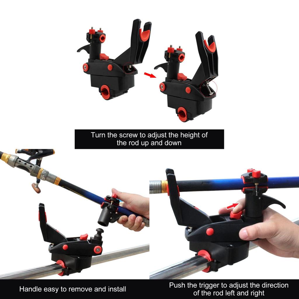 Verstellbarer Angelrutenhalter Angelrutenhalter Soft-Touch Ergonomisch Rotation 360° (Große Größe)
