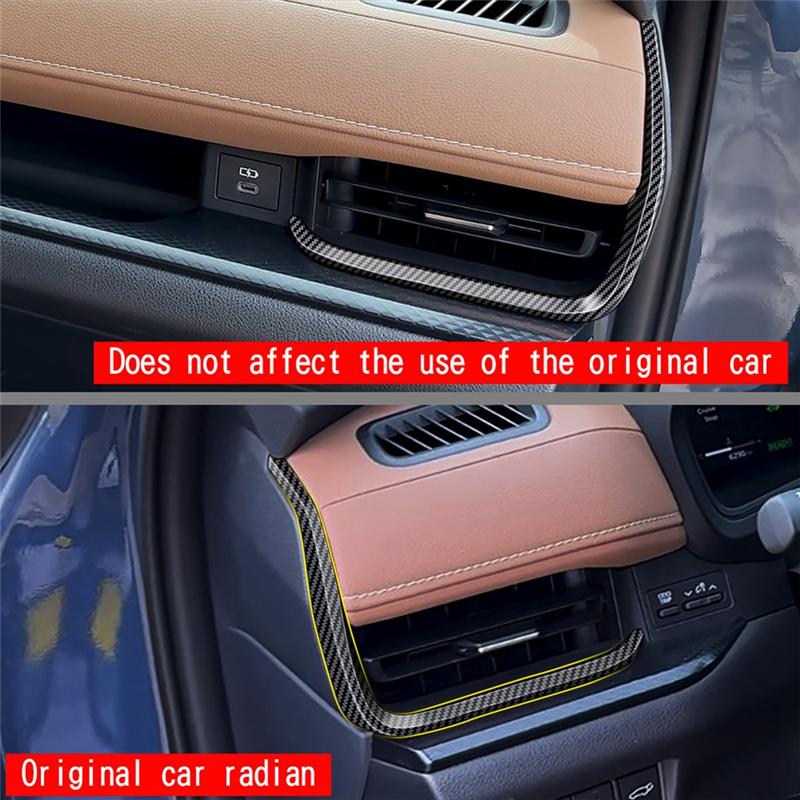 Car Dashboard Air Conditioner Air Outlet Trim A/C Air Outlet Carbon Fiber Trim Strips For Toyota Grand Highlander 2024