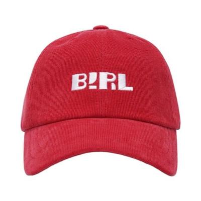 BIRL Embroidered Corduroy Ball Cap Red