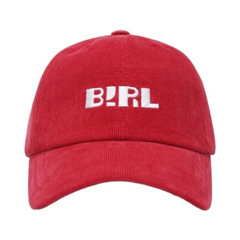 

BIRL Embroidered Corduroy ball cap red red