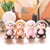 Cute Monkey Plush Keychain With Soft Short Plush For Bags And Keys