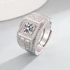 Trendy Versatile Men's 1 Carat Diamond-Style Zircon Ring