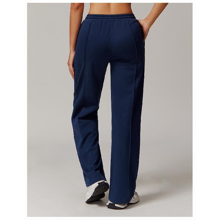 High Waisted Loose Fit Sports Sweatpants With Pockets, Straight Leg Casual Pants For Women, Versatile Sports Pants For Outerwear