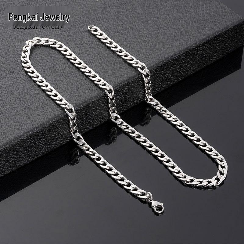 European Korean Style Bold Titanium Steel Street Hip Hop NK Chain Necklace