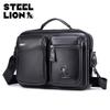LAOSHIZI Brand Man Messenger Bag Genuine Leather Crossbody Bag Fashion Male Travel Tote Bag Shoulder Bag