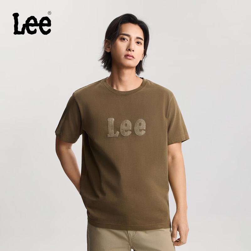Lee Men s 2026 S/S Relaxed Fit Embroidered Logo Round Neck T-Shirt M