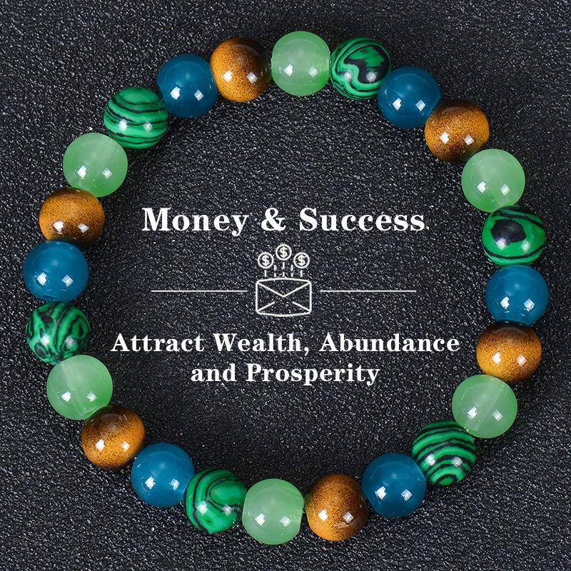 

Natural Wealth Crystal Beaded Bracelet, Tiger Eye & Citrine Prosperity Wristband Money Success-14