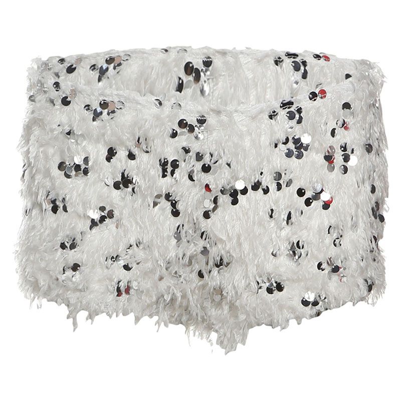 

# Sisjuly# Изысканный милый инструктор-машина с вырезом сердечко Ажурный деревянный топ без рукавов Меховые шорты Комплект Женский White shorts M