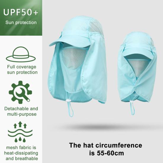 Yousheng Fishing Hat Sun Protection Wide Brim Breathable Mesh Design Sun Hat with Shawl Outdoor Activities Cycling Sunshade Hat