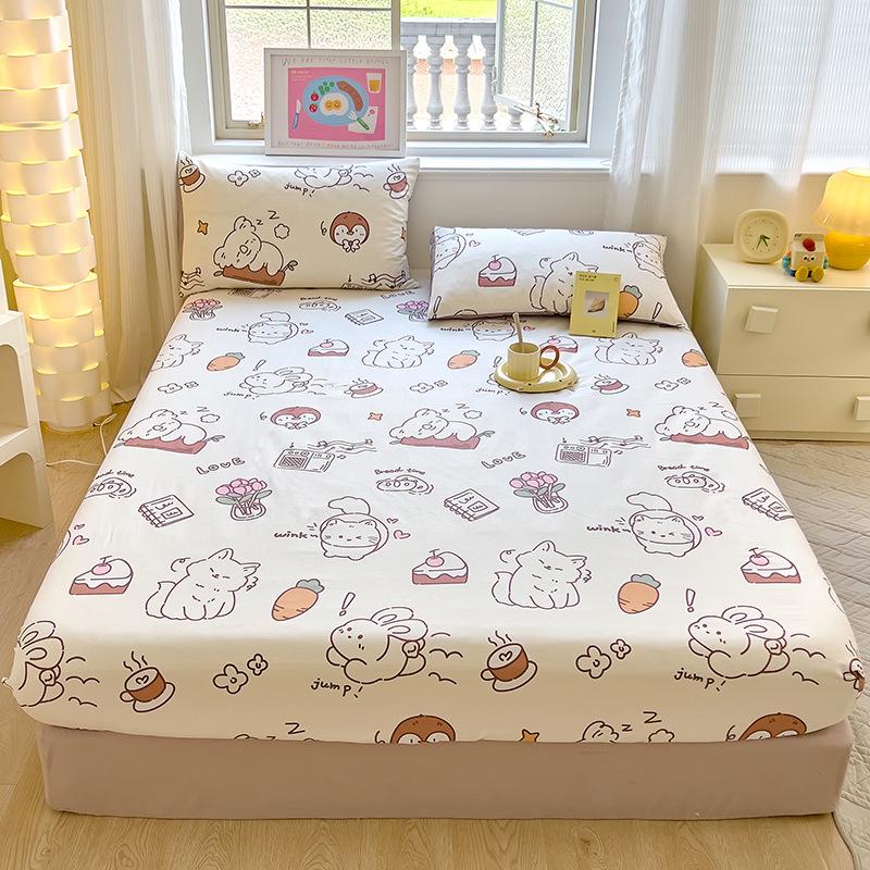 Reine Baumwolle Einzel- und Doppelbett Tasche Matratzenschoner Reine Baumwolle Spannbettlaken Staubdichter Bettschutz