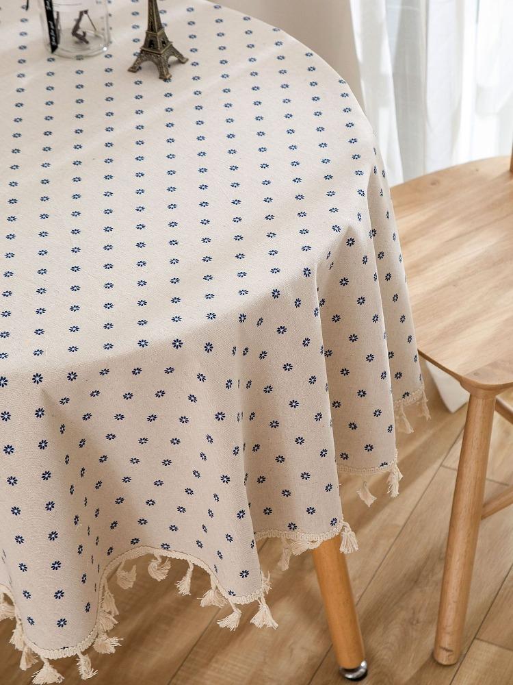 Orchid Chrysanthemum Round Tablecloth Fabric Artist Household Small Fresh Printed Tablecloth Round Table Perfect for Home, B&B, Weddings, Birthdays