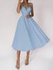 Multi-Color European & American Women's Sexy Swing Evening Dress with Spaghetti Straps
