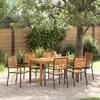Garden Dining Set 7 Pcs Black Solid Acacia Wood
