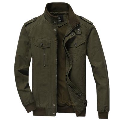 Herren Militärjacke Herbst Kragen Werkzeug dünn Farbe Mantel Übergröße Lässig