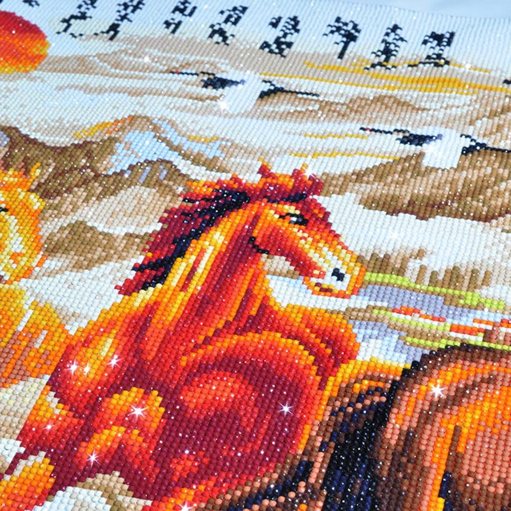 Instarry DIY 5D Diamond Art Painting, Full-Paste Wall Decor, Beaded Mosaic, Handmade Kit, Horse (150x60cm)