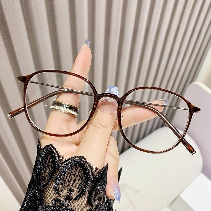 

Presbyopia Glasses With Pc+Metal Frame Round Tortoiseshell Anti Blue Light Glasses 0 Degrees Can Be Used For Decoration +4.0